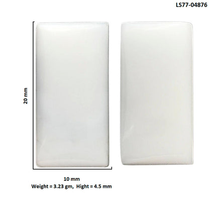 White Opal Pair 10x20x4.5 mm Baguette Shape Polished Gemstone LS77-04876