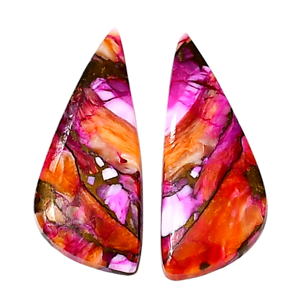 Kingman Orange Dahlia Turquoise Pair 11.2x26.5x3.5 mm Fancy Shape Polished Gemstone LS78-04893