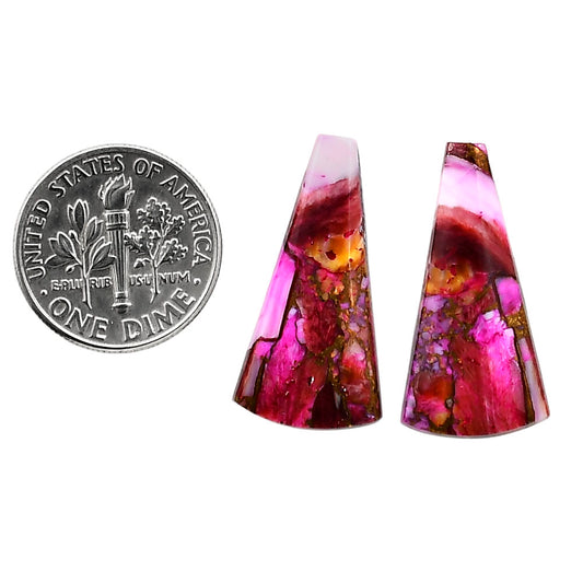 Kingman Pink Dahlia Turquoise Pair 12.9x25.2x3 mm Fancy Shape Polished Gemstone LS78-04947