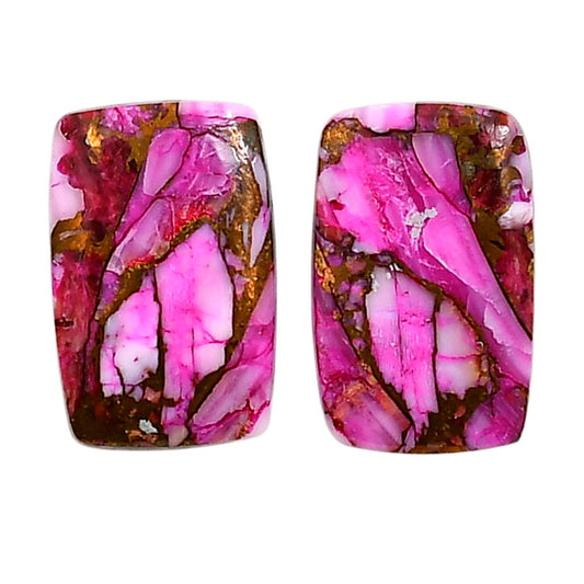 Kingman Pink Dahlia Turquoise Pair 12.75x19.8x3.20 mm Baguette Shape Polished Gemstone LS78-04953