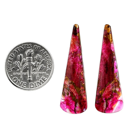 Kingman Pink Dahlia Turquoise Pair 10.2x32.5x3 mm Fancy Shape Polished Gemstone LS78-04966