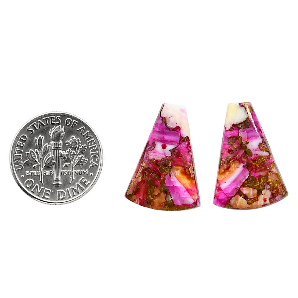 Kingman Pink Dahlia Turquoise Pair 14.7x20.5x3 mm Fancy Shape Polished Gemstone LS78-04967
