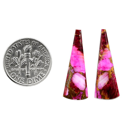 Kingman Pink Dahlia Turquoise Pair 9.3x25.85x3 mm Fancy Shape Polished Gemstone LS78-04973