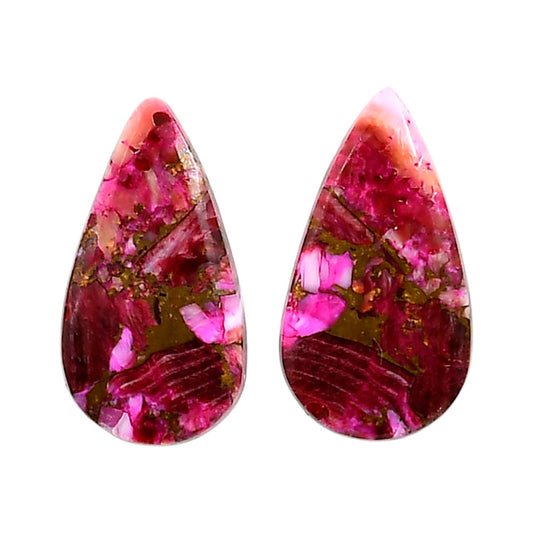 Kingman Pink Dahlia Turquoise Pair 12.3x22.8x3 mm Pear Shape Polished Gemstone LS78-04975