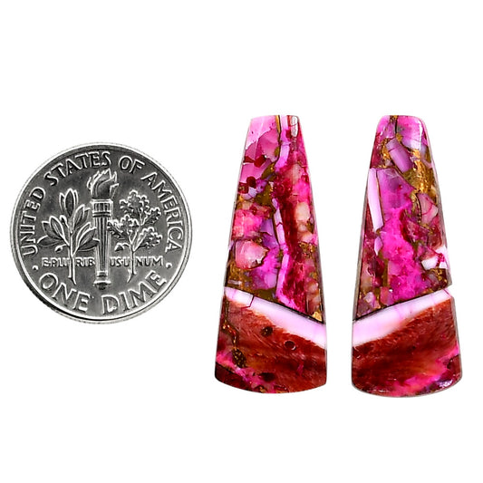 Kingman Pink Dahlia Turquoise Pair 11x27.5x3.5 mm Fancy Shape Polished Gemstone LS78-04980