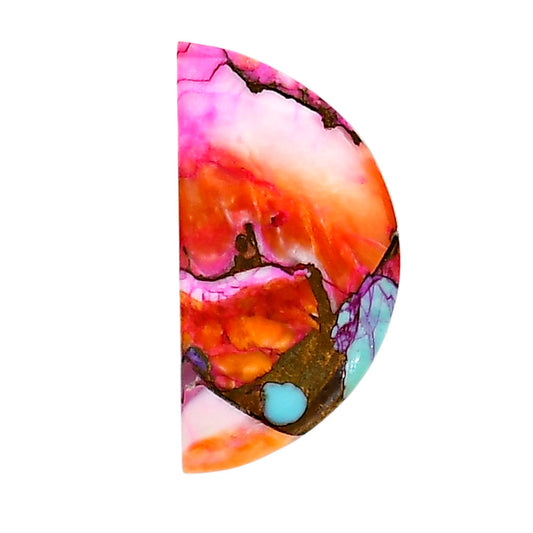 Kingman Orange Dahlia Turquoise 14.8x28.85x3 mm Fancy Shape Polished Gemstone LS78-05319