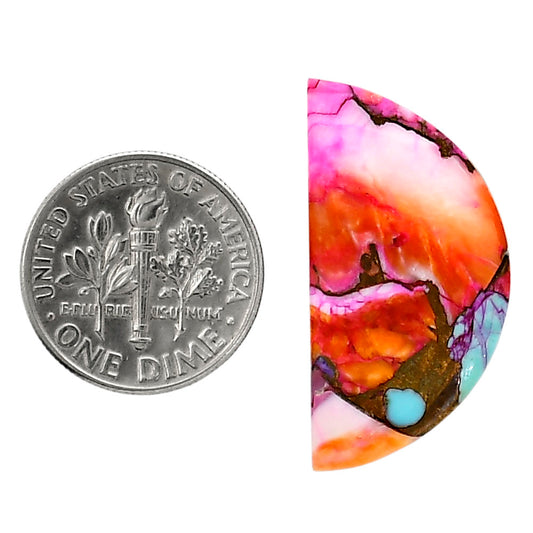 Kingman Orange Dahlia Turquoise 14.8x28.85x3 mm Fancy Shape Polished Gemstone LS78-05319