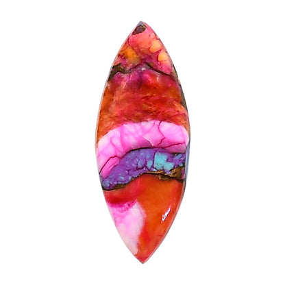 Kingman Orange Dahlia Turquoise 10.8x27.5x3 mm Marquise Shape Polished Gemstone LS78-05321