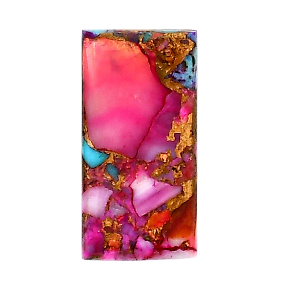 Kingman Orange Dahlia Turquoise 11x21.5x3 mm Baguette Shape Polished Gemstone LS78-05323
