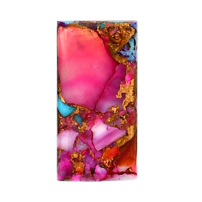 Kingman Orange Dahlia Turquoise 11x21.5x3 mm Baguette Shape Polished Gemstone LS78-05323