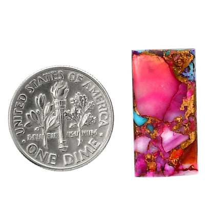 Kingman Orange Dahlia Turquoise 11x21.5x3 mm Baguette Shape Polished Gemstone LS78-05323