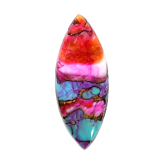 Kingman Orange Dahlia Turquoise 10.5x26.6x3 mm Marquise Shape Polished Gemstone LS78-05324