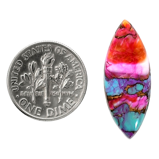 Kingman Orange Dahlia Turquoise 10.5x26.6x3 mm Marquise Shape Polished Gemstone LS78-05324