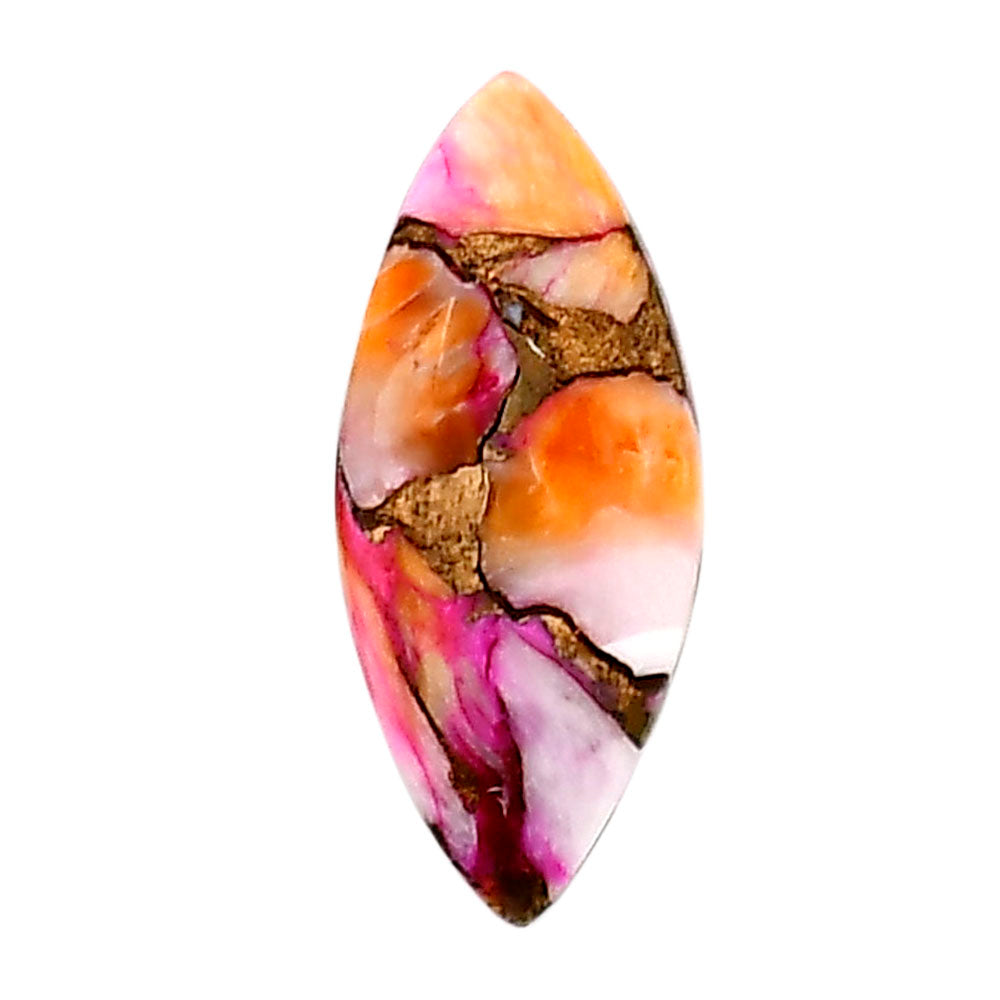Kingman Orange Dahlia Turquoise 10.5x24.1x3.4 mm Marquise Shape Polished Gemstone LS78-05325