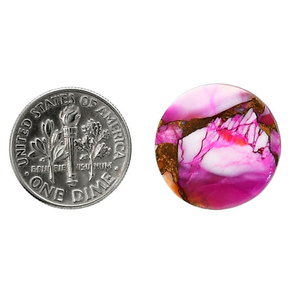 Kingman Orange Dahlia Turquoise 18.4x18.5x3.4 mm Round Shape Polished Gemstone LS78-05326