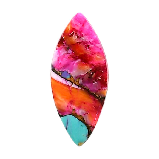 Kingman Orange Dahlia Turquoise 11x25.1x3 mm Marquise Shape Polished Gemstone LS78-05328