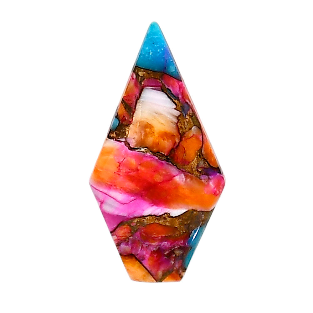 Kingman Orange Dahlia Turquoise 14.6x27.85x4 mm Fancy Shape Polished Gemstone LS78-05332
