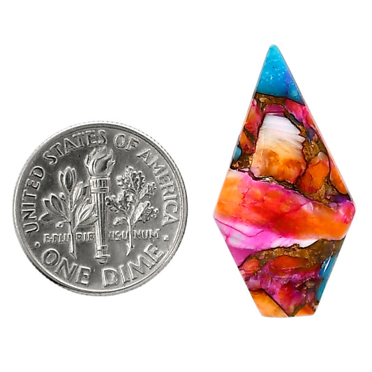 Kingman Orange Dahlia Turquoise 14.6x27.85x4 mm Fancy Shape Polished Gemstone LS78-05332