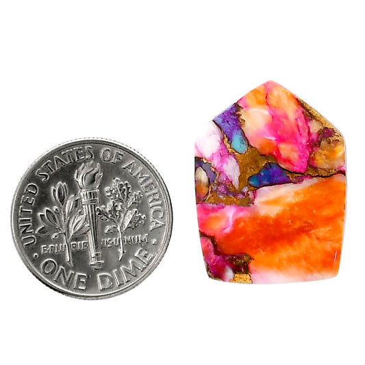 Kingman Orange Dahlia Turquoise 16.8x22.45x3.5 mm Fancy Shape Polished Gemstone LS78-05334