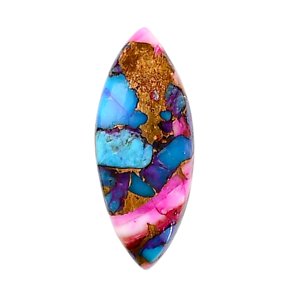 Kingman Orange Dahlia Turquoise 10.3x25.1x3.4 mm Marquise Shape Polished Gemstone LS78-05336