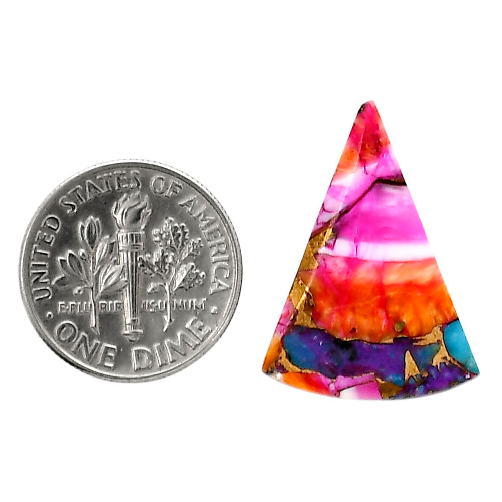 Kingman Orange Dahlia Turquoise 17.5x23.85x2.8 mm Fancy Shape Polished Gemstone LS78-05347