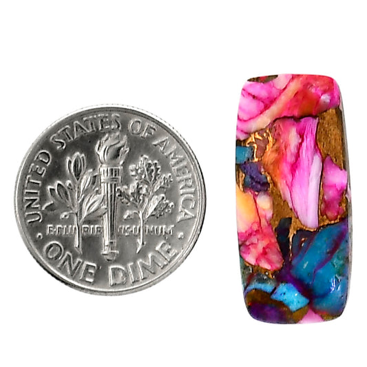 Kingman Orange Dahlia Turquoise 10.8x23.3x4 mm Baguette Shape Polished Gemstone LS78-05353