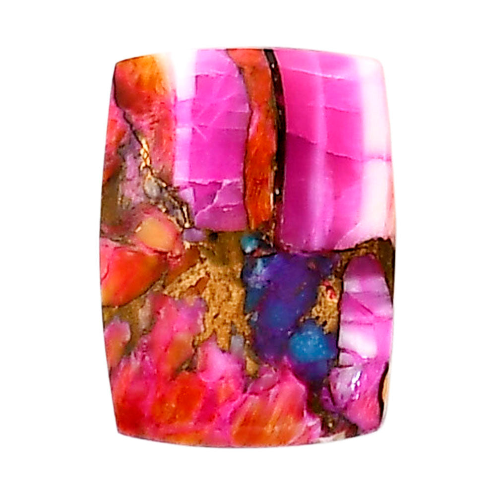Kingman Orange Dahlia Turquoise 14x18.5x3.5 mm Baguette Shape Polished Gemstone LS78-05354