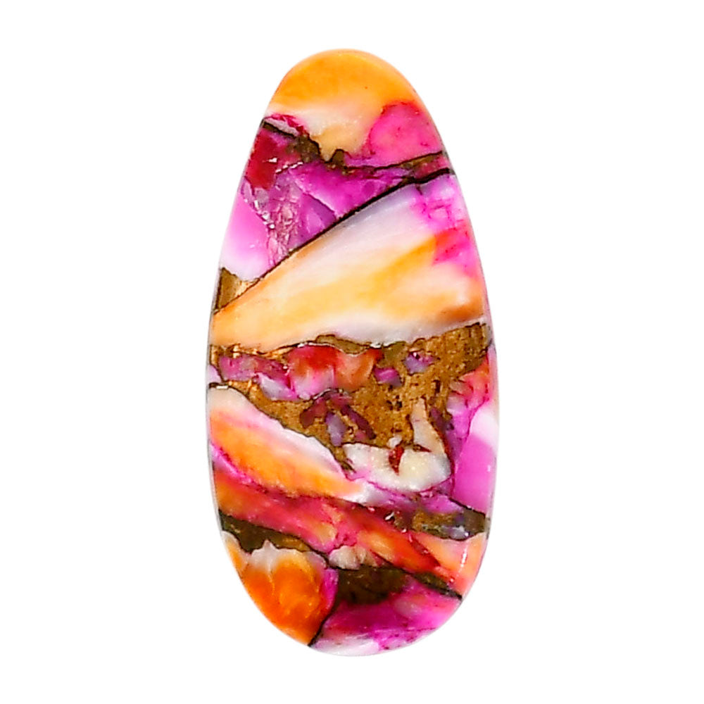 Kingman Orange Dahlia Turquoise 14.5x29.9x3.4 mm Fancy Shape Polished Gemstone LS78-05355