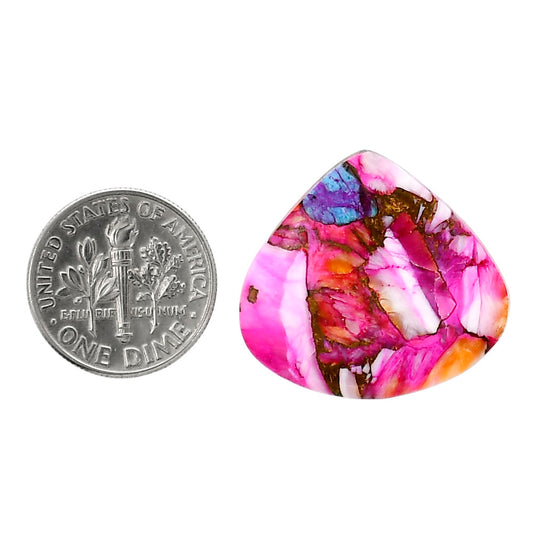 Kingman Orange Dahlia Turquoise 23.4x25.5x3.5 mm Heart Shape Polished Gemstone LS78-05356
