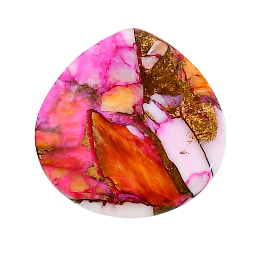 Kingman Orange Dahlia Turquoise 22x22.25x4.5 mm Fancy Shape Polished Gemstone LS78-05357