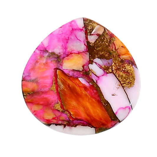 Kingman Orange Dahlia Turquoise 22x22.25x4.5 mm Fancy Shape Polished Gemstone LS78-05357