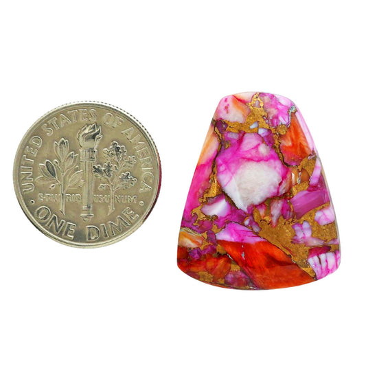 Kingman Orange Dahlia Turquoise 19.7x23.9x5.5 mm Fancy Shape Polished Gemstone LS78-06851