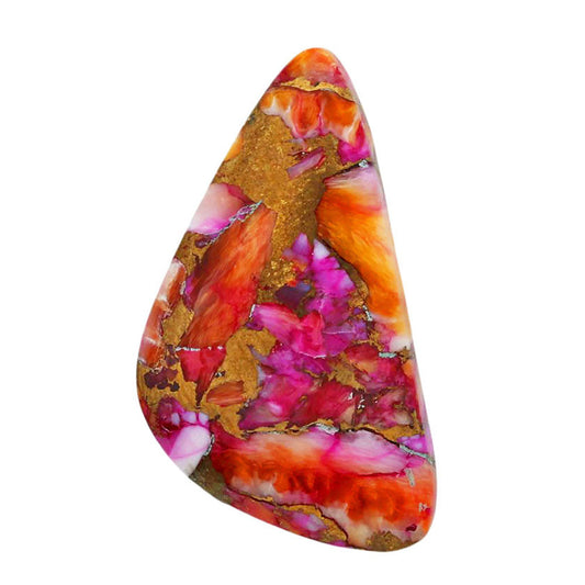Kingman Orange Dahlia Turquoise 16.3x29.5x5 mm Fancy Shape Polished Gemstone LS78-06853
