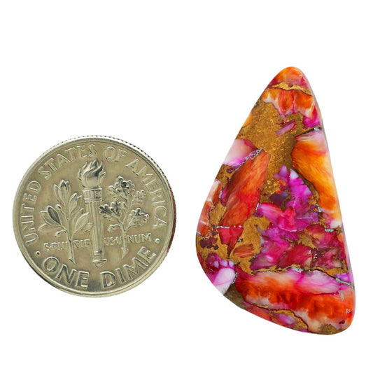 Kingman Orange Dahlia Turquoise 16.3x29.5x5 mm Fancy Shape Polished Gemstone LS78-06853