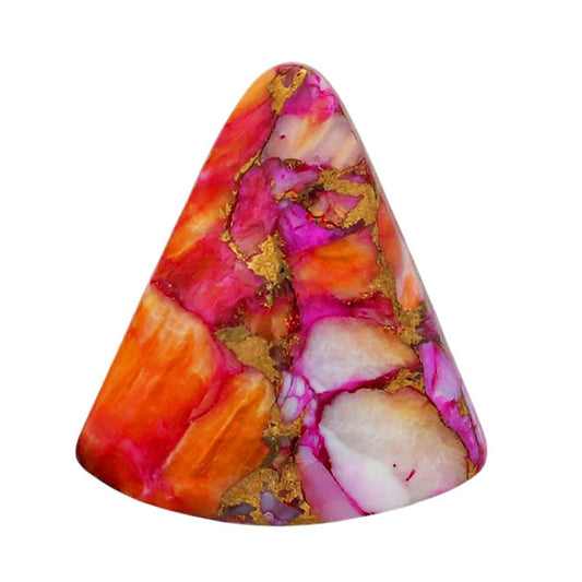 Kingman Orange Dahlia Turquoise 19.6x22x4.5 mm Fancy Shape Polished Gemstone LS78-06854