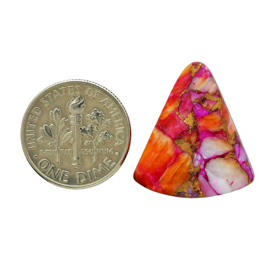 Kingman Orange Dahlia Turquoise 19.6x22x4.5 mm Fancy Shape Polished Gemstone LS78-06854