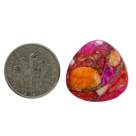 Kingman Orange Dahlia Turquoise 19.9x19.9x5 mm Fancy Shape Polished Gemstone LS78-06864