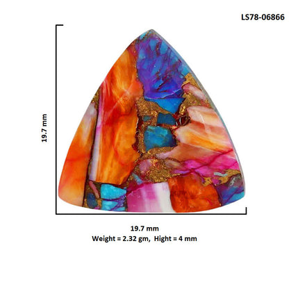 Kingman Orange Dahlia Turquoise 19.7x19.7x4 mm Fancy Shape Polished Gemstone LS78-06866