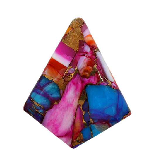 Kingman Orange Dahlia Turquoise 22.1x26.6x4.3 mm Fancy Shape Polished Gemstone LS78-06872