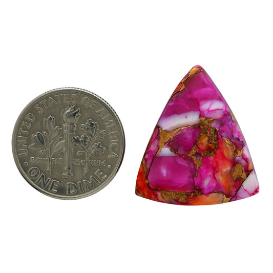 Kingman Orange Dahlia Turquoise 19.75x22.3x4.8 mm Fancy Shape Polished Gemstone LS78-06873