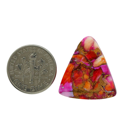 Kingman Orange Dahlia Turquoise 20.8x22.8x5 mm Fancy Shape Polished Gemstone LS78-06887