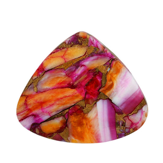 Kingman Orange Dahlia Turquoise 20.25x24x4.7 mm Heart Shape Polished Gemstone LS78-06888