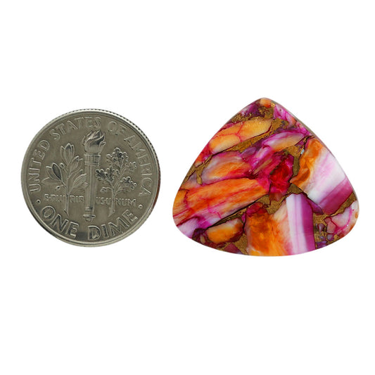 Kingman Orange Dahlia Turquoise 20.25x24x4.7 mm Heart Shape Polished Gemstone LS78-06888