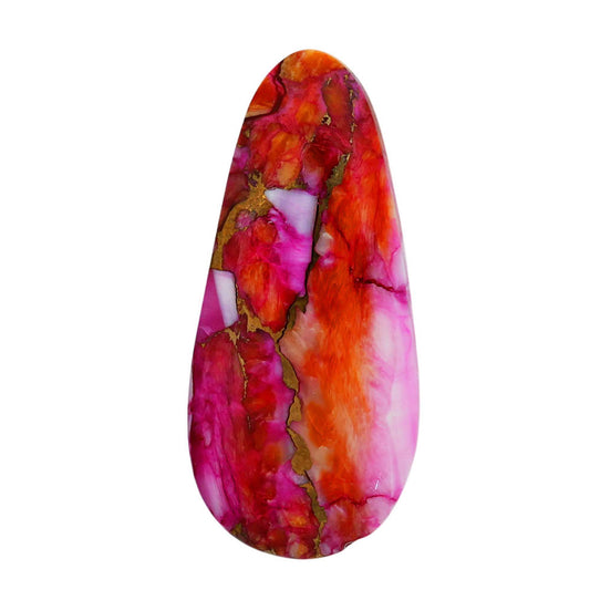 Kingman Orange Dahlia Turquoise 15.3x33.25x4.2 mm Fancy Shape Polished Gemstone LS78-06889