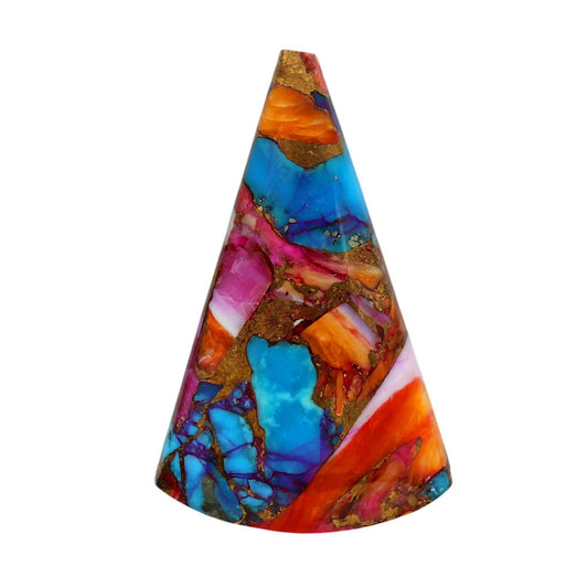 Kingman Orange Dahlia Turquoise 21.5x34.1x5 mm Fancy Shape Polished Gemstone LS78-06890