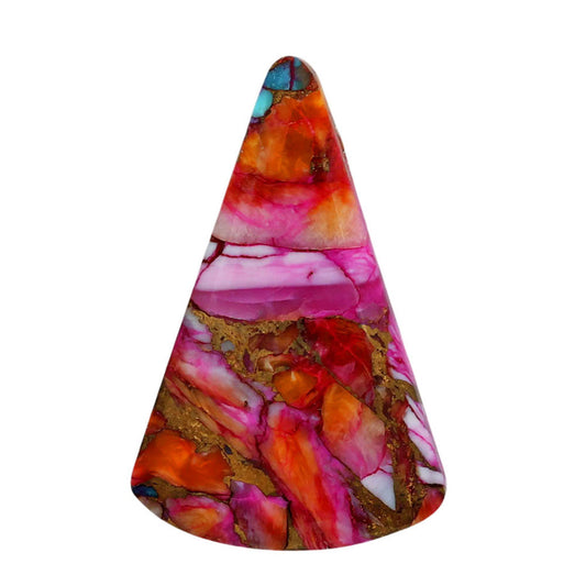 Kingman Orange Dahlia Turquoise 20.7x32.2x4.5 mm Fancy Shape Polished Gemstone LS78-06892