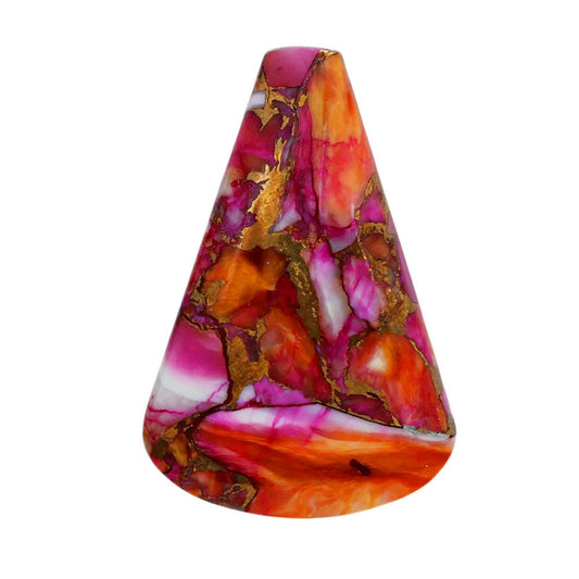 Kingman Orange Dahlia Turquoise 19.5x29.4x4 mm Fancy Shape Polished Gemstone LS78-06894