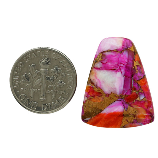 Kingman Orange Dahlia Turquoise 19.3x24x5.3 mm Fancy Shape Polished Gemstone LS78-06896