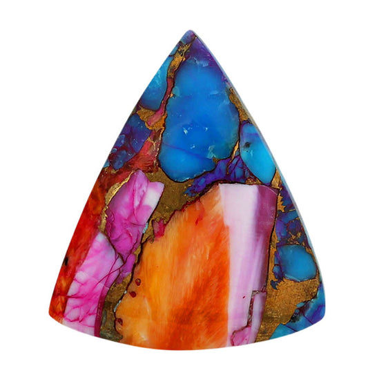 Kingman Orange Dahlia Turquoise 23.8x27.45x4.8 mm Fancy Shape Polished Gemstone LS78-06897