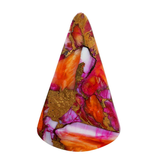 Kingman Orange Dahlia Turquoise 19.8x33x5 mm Fancy Shape Polished Gemstone LS78-06898